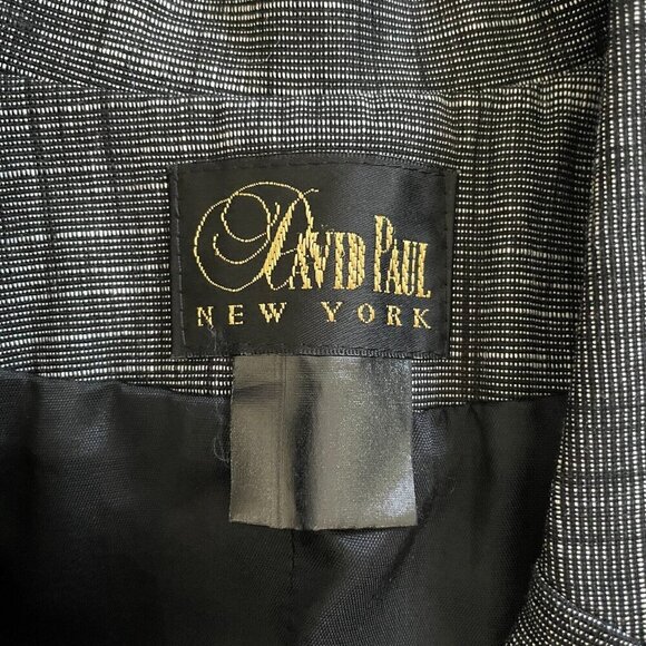 David Paul Bell Sleeve Blazer Womens Sz 6 S Slim Career Formal Ribbon Tie Cuff - Picture 4 of 7